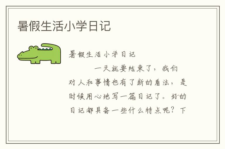 暑假生活小学日记