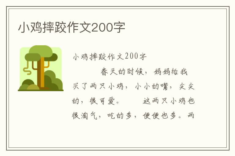 小鸡摔跤作文200字