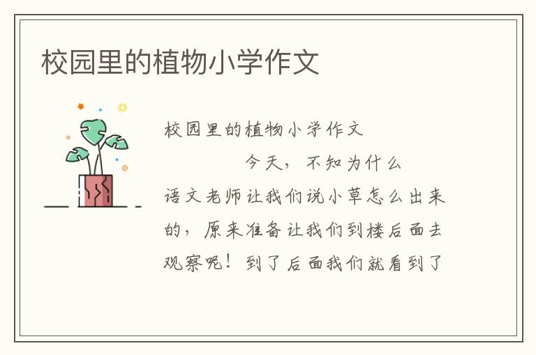 校园里的植物小学作文