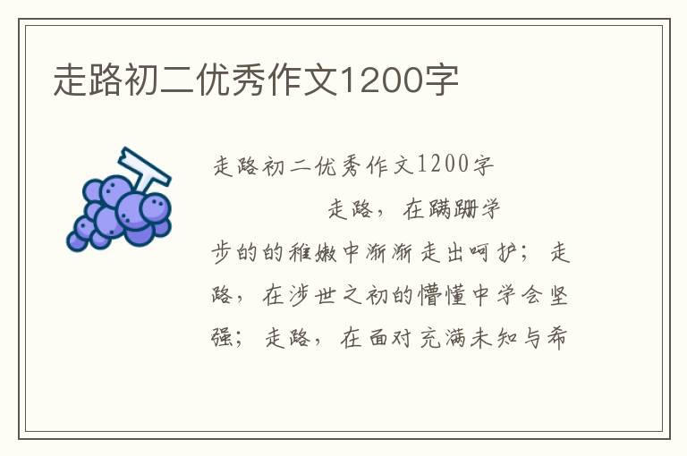 走路初二优秀作文1200字