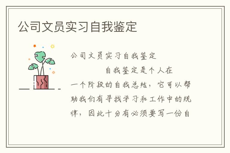 公司文员实习自我鉴定