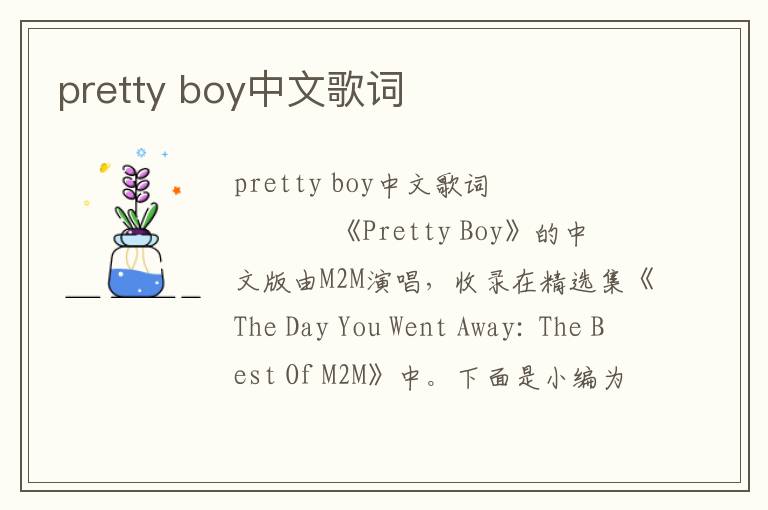 pretty boy中文歌词